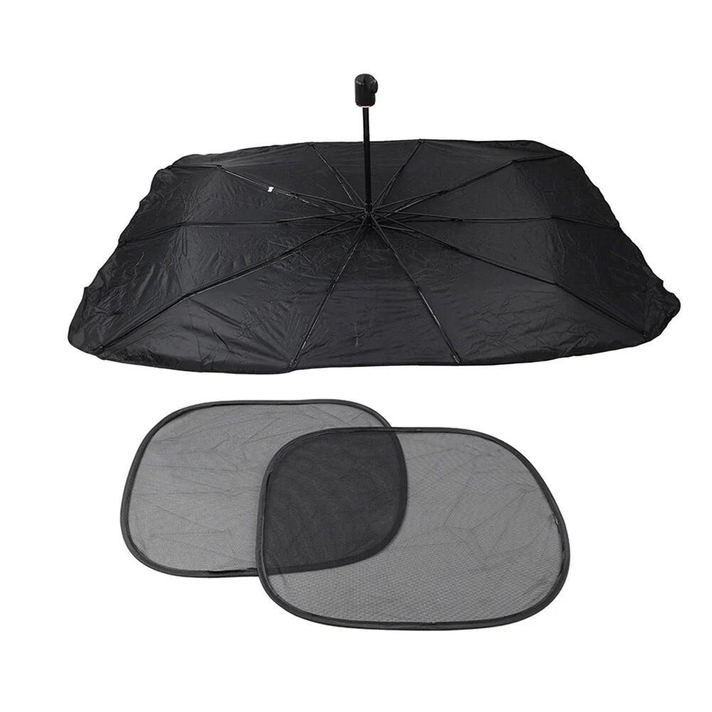 Silver Front Window Sun Shade Visor Cover for Car Windshield (Fits Most Cars)