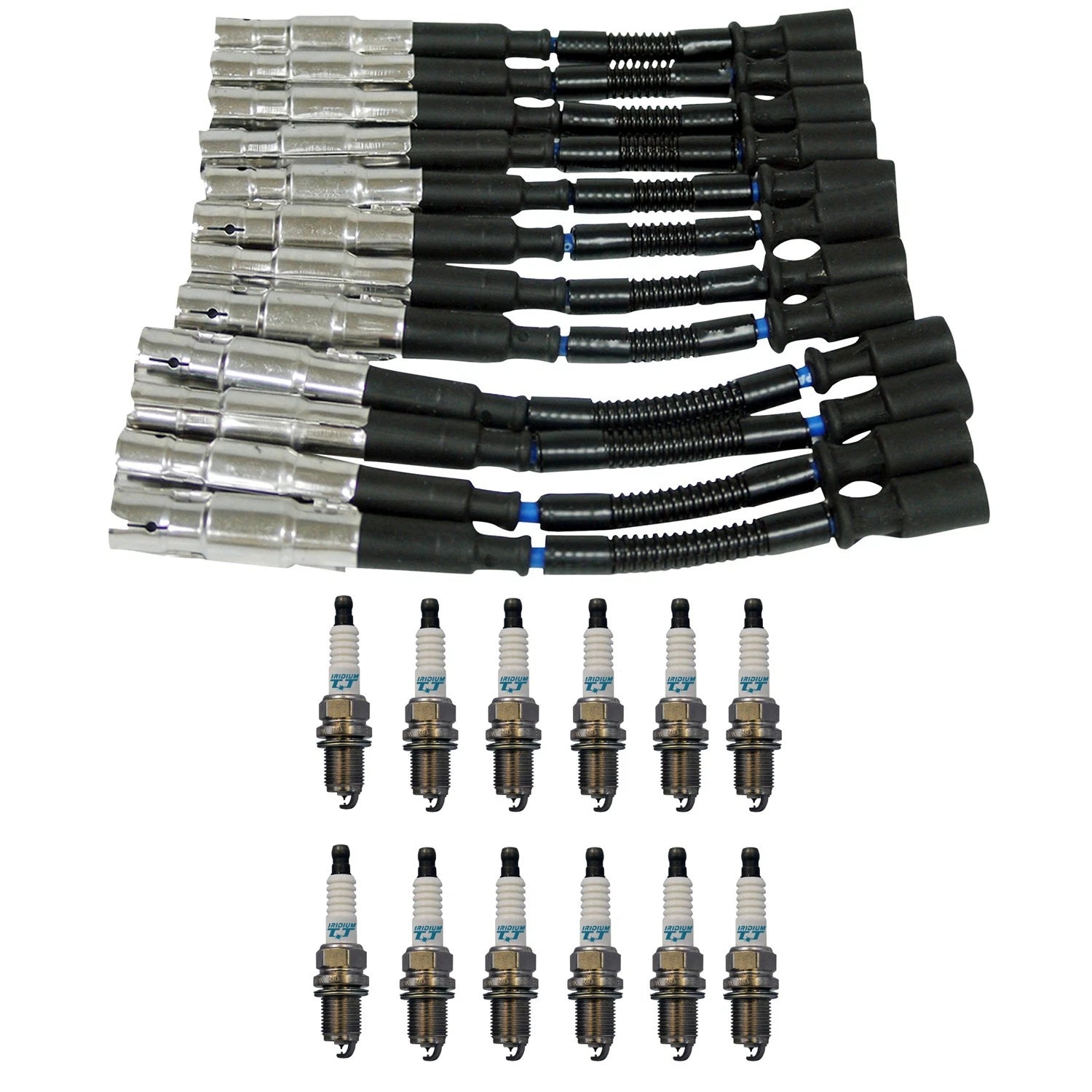 NGK Wire Set & Denso 12 Iridium TT Spark Plug Kit for Crossfire R170 (2004–2007)