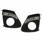 Pair Halogen Fog Lights for Toyota Corolla (2011–2013) with LED Bezel