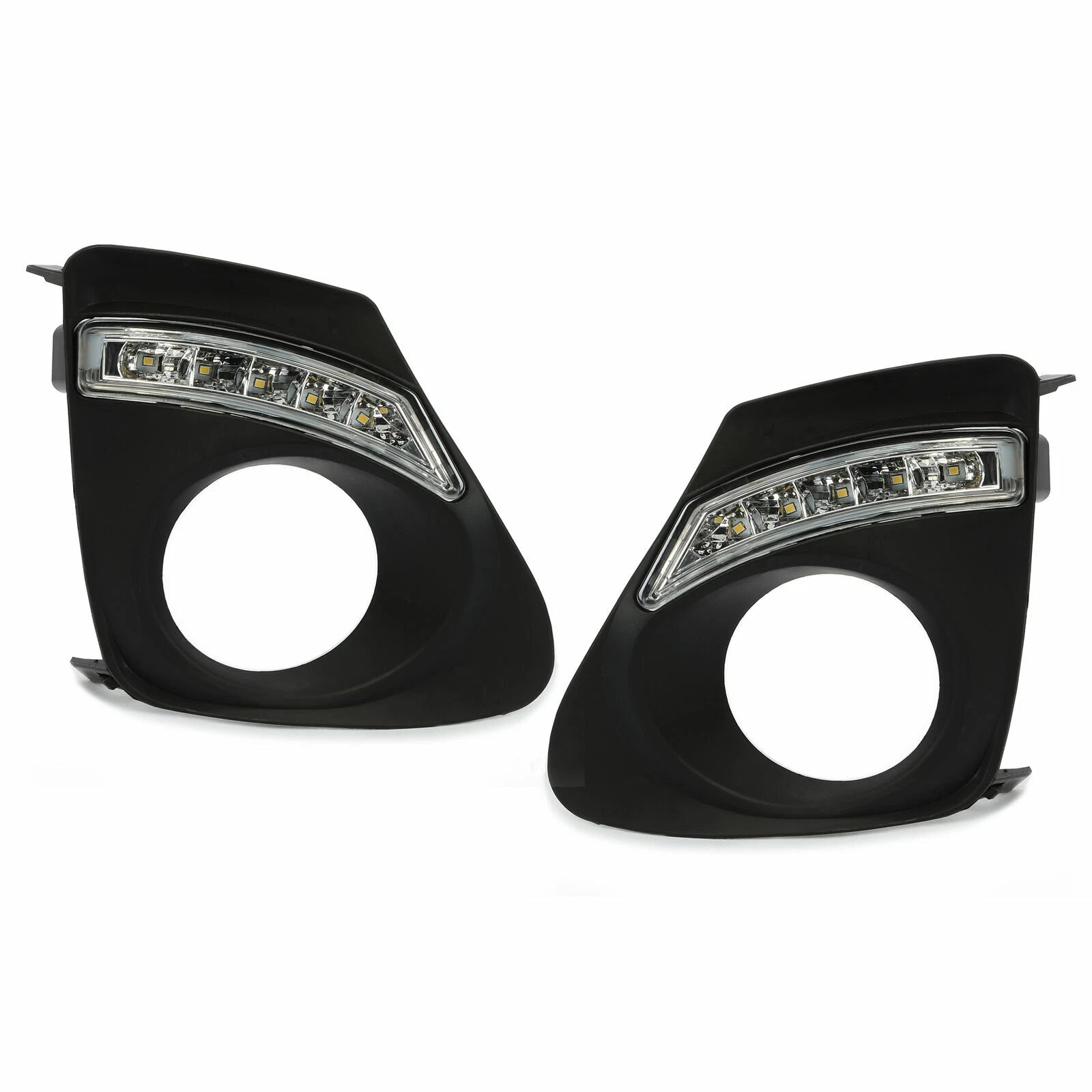 Pair Halogen Fog Lights for Toyota Corolla (2011–2013) with LED Bezel