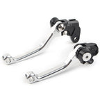 Pair Silver Pivot Brake Clutch Levers for Suzuki RM85 RM125 RM250 (2001–2023)