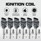 Set of 6 Ignition Coils + 6 Iridium Spark Plugs for Porsche Cayenne (2008–2018)