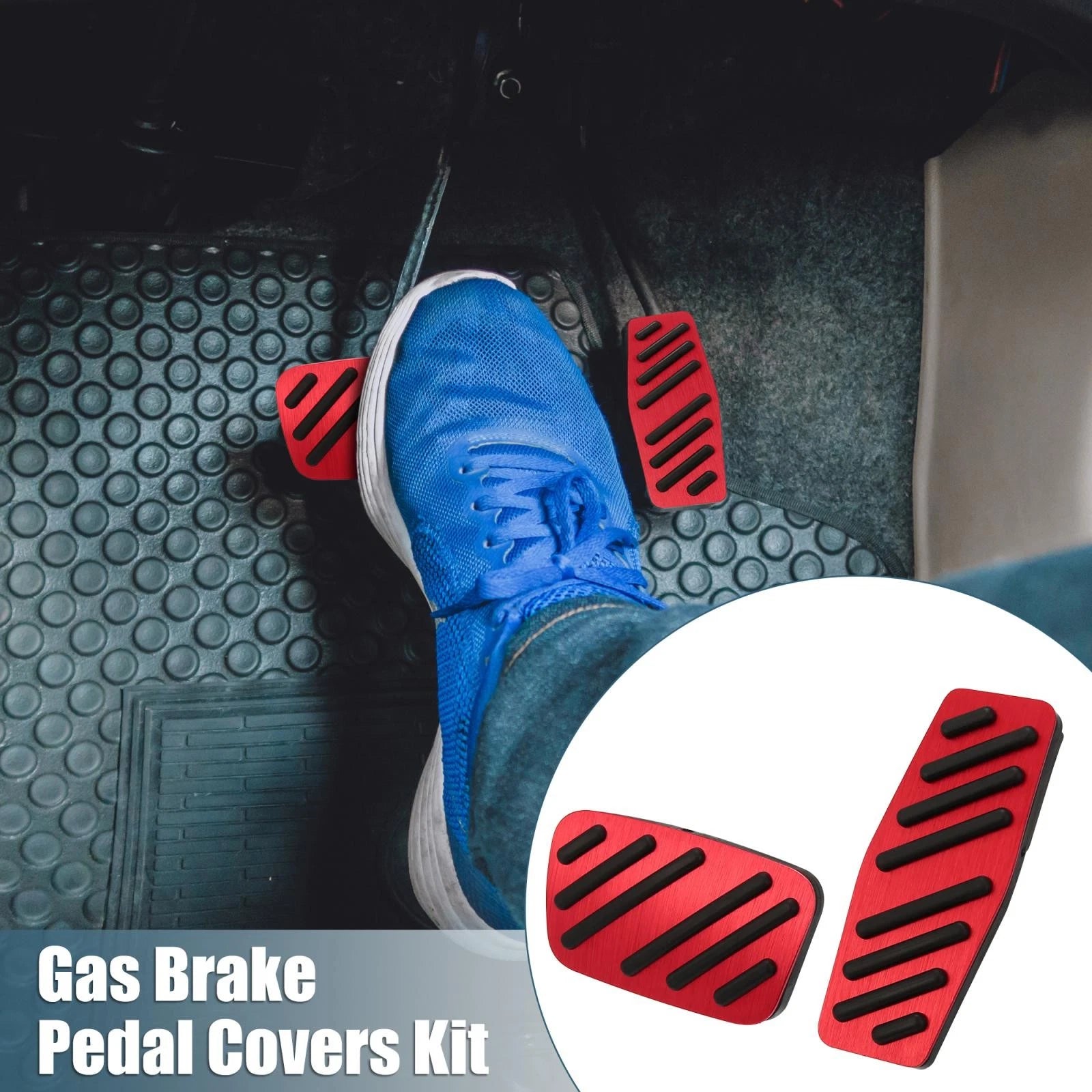 Gas Brake Foot Pedal Cover Kit for Chevrolet Impala (2015–2020) Anti Slip Red