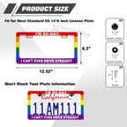 Rainbow Pride Universal License Plate Frame Cover for Universal (-)