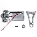 Chrome Side Mount License Plate Frame with Skull LED Brake Tail Light