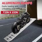 Set of 2 Aluminum Trailer Ramps for Car Truck (8500 lbs, 72''x15'')