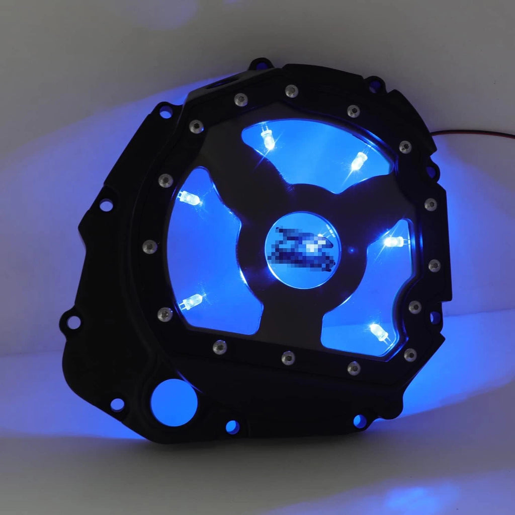 Black Engine Stator Clutch with Blue LED for Suzuki GSXR600 750 1000 (2001–2005)