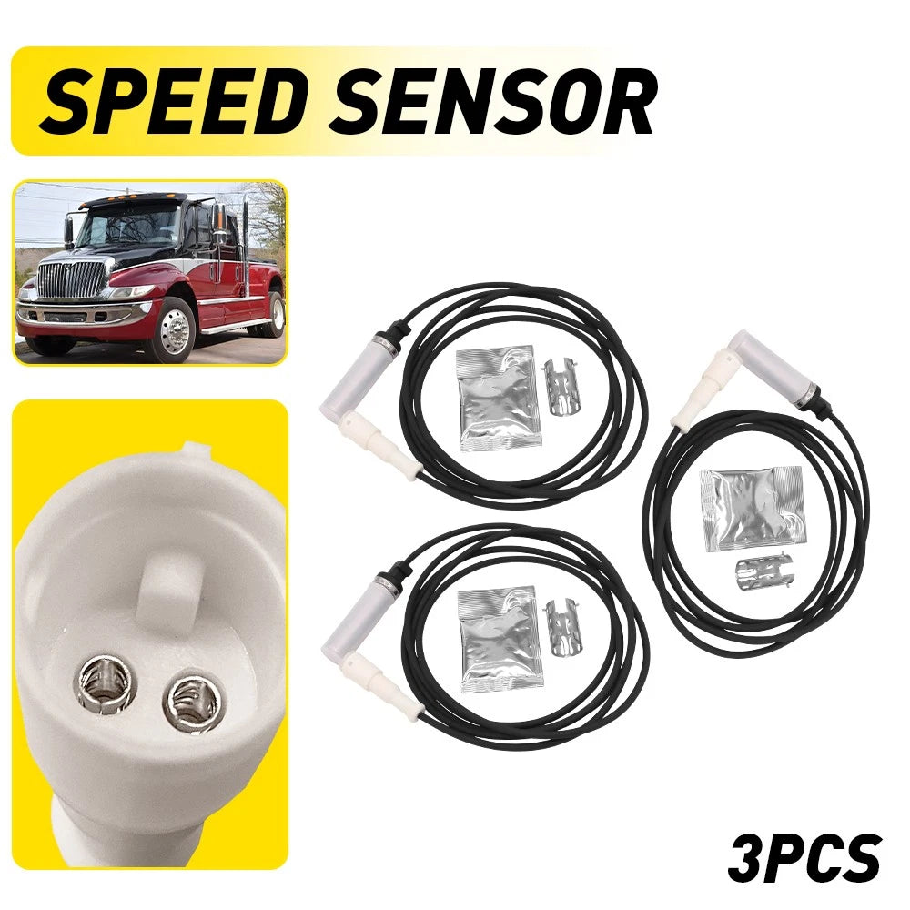 3X Wheel Speed Sensor for Kenworth Peterbilt Sterling Volvo (970-5012 EV)