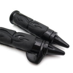 1 Pair Black Flame Spike Hand Grip Throttle Boss for Harley Dyna