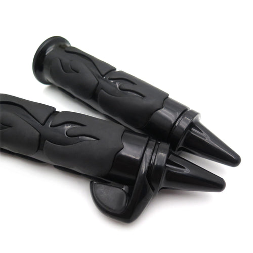 1 Pair Black Flame Spike Hand Grip Throttle Boss for Harley Dyna