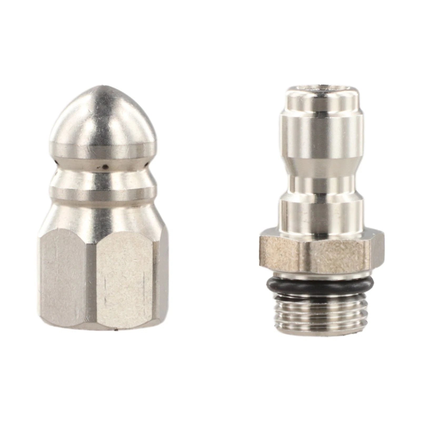 Set of 2 Stainless Steel High Pressure Sewer Jet Nozzles for Drain Cleaning