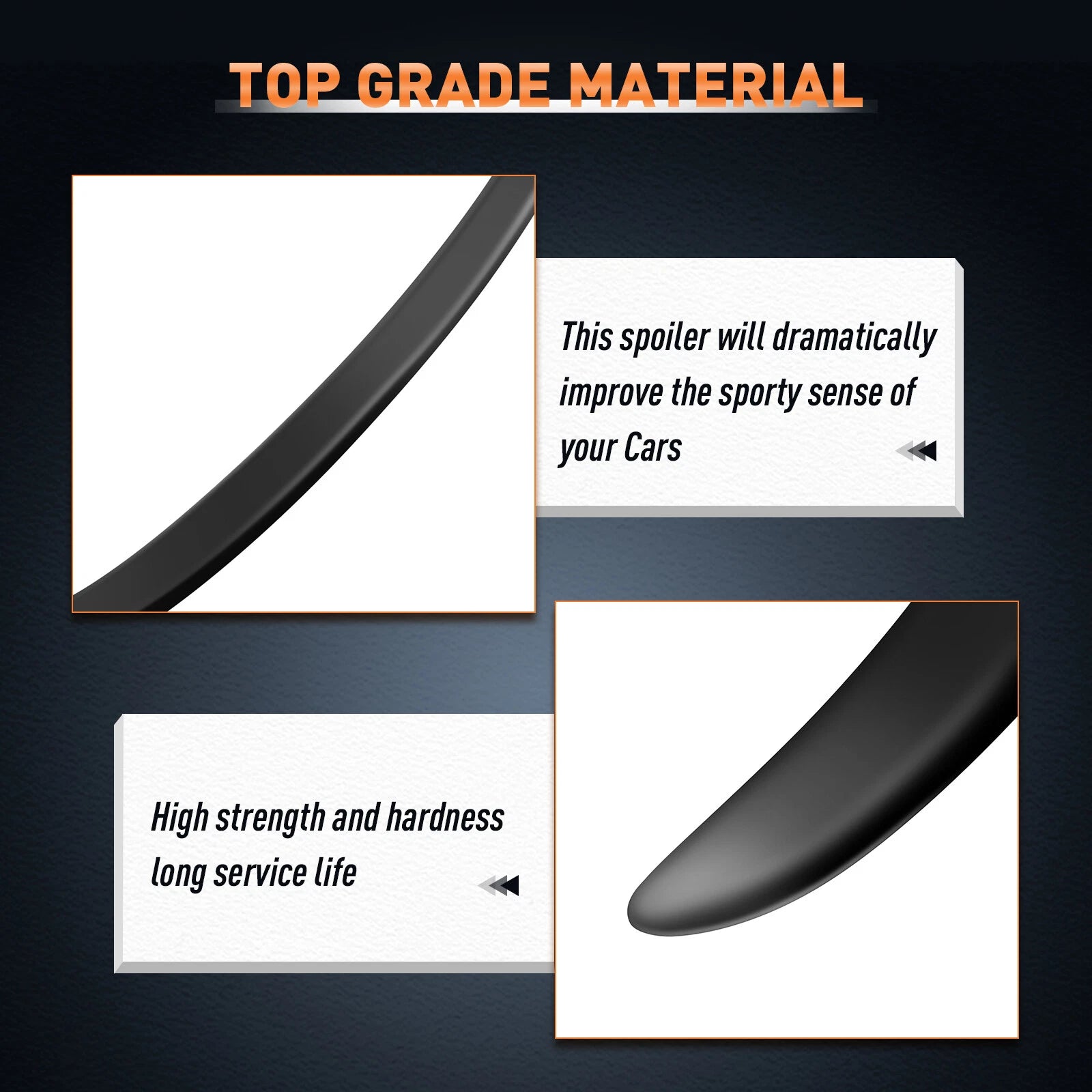 Matte Black Wing Spoiler for Toyota Camry (2007–2011)