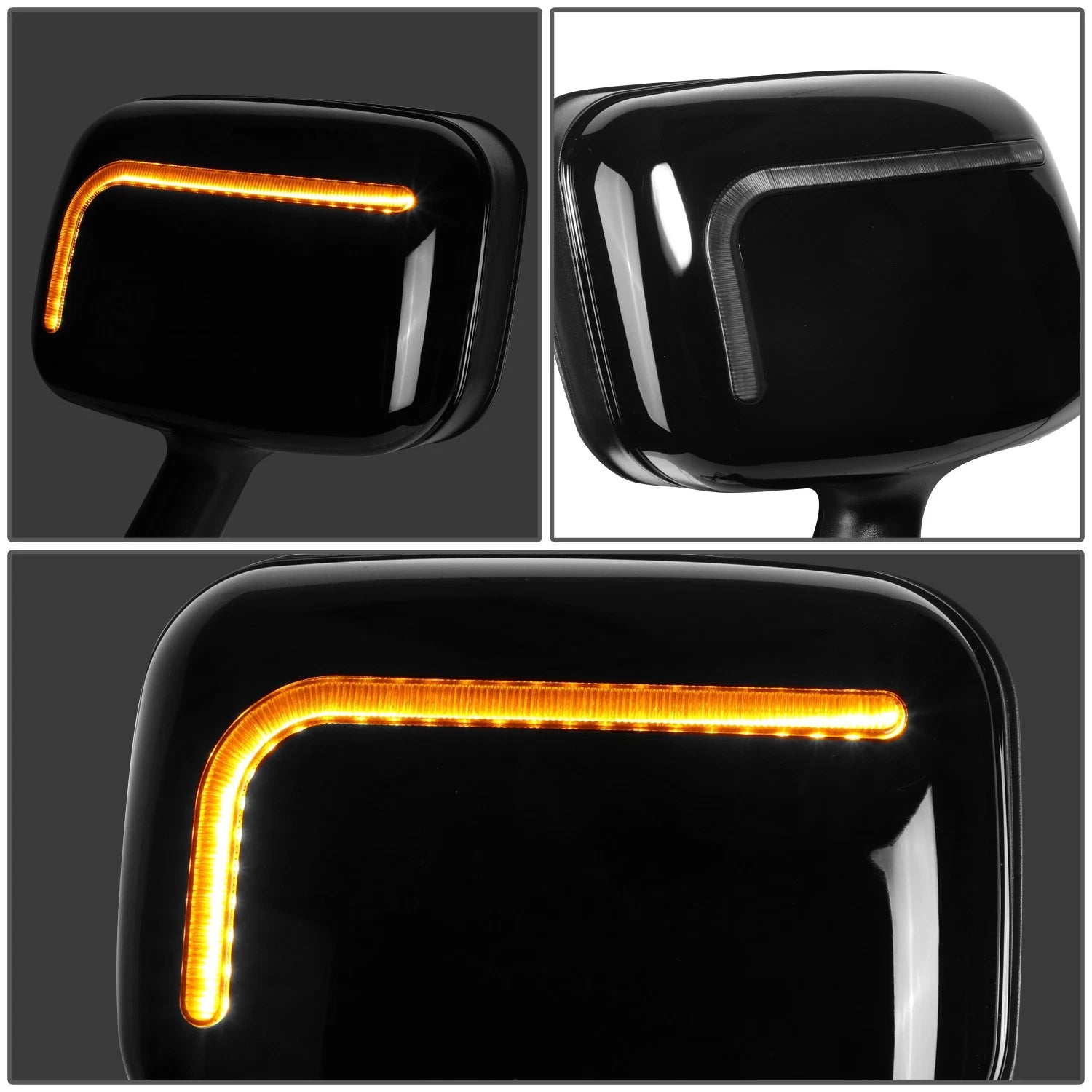 L-Shape LED Sequential Turn Signal Hood Mirrors for Freightliner Cascadia (2008–2017)