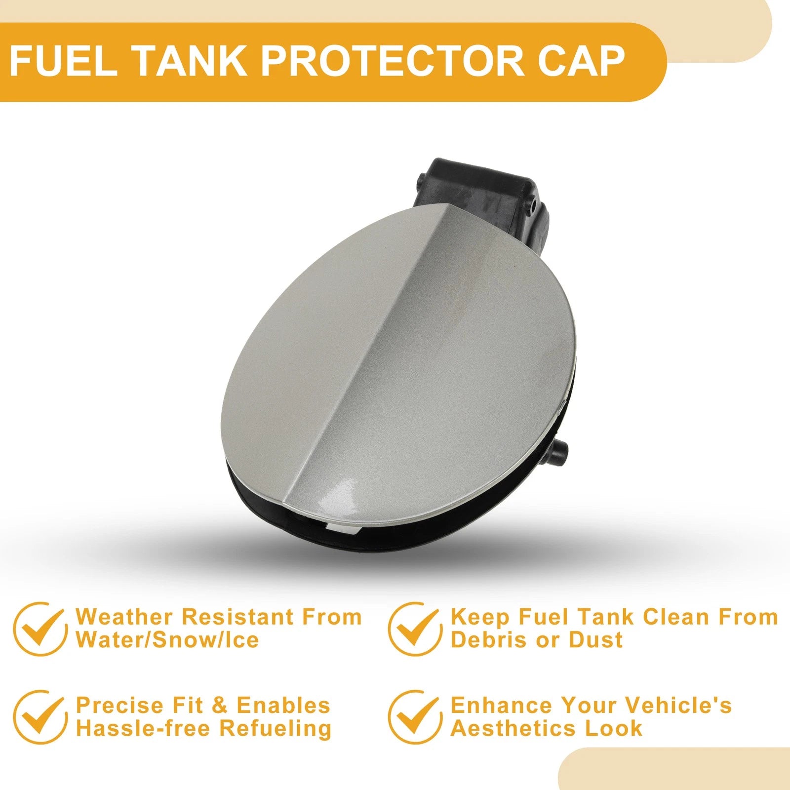 Fuel Tank Door Cap for Volkswagen CC (2006–2012) - Fuel Filler Flap Cover Gold
