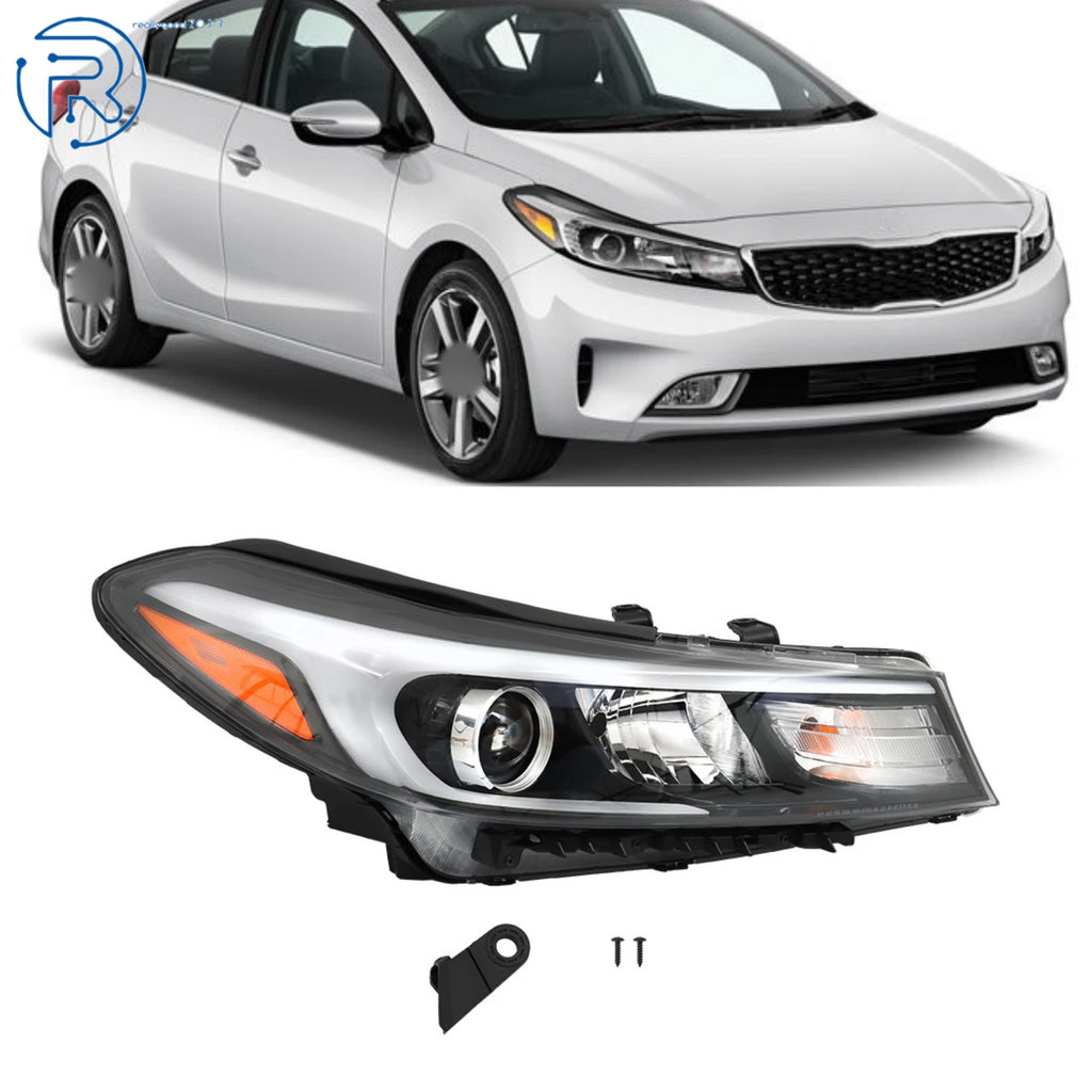 Black Housing Headlight for Kia Forte/Forte5 (2017–2018) Halogen RH