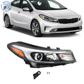 Black Housing Headlight for Kia Forte/Forte5 (2017–2018) Halogen RH