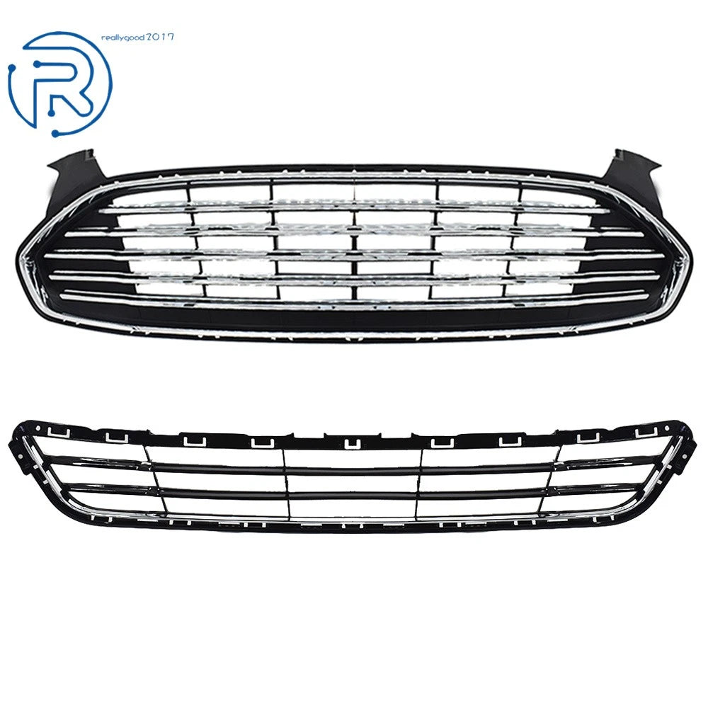 Upper and Lower Front Radiator Grille Kit for Ford Fusion/Mondeo (2013-2016)