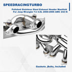 Stainless Steel Exhaust Header Manifold for Jeep Wrangler TJ 4.0L (2000–2006)
