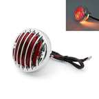 Round Motorcycle Tail Brake Light for Bobber Chopper (Chrome) #3