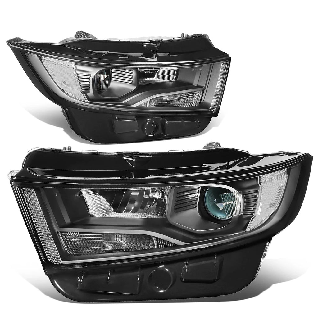 OE Style Black Housing Clear Side Projector Headlight Lamps for Ford Edge (2015–2018)