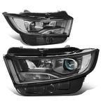 OE Style Black Housing Clear Side Projector Headlight Lamps for Ford Edge (2015–2018)