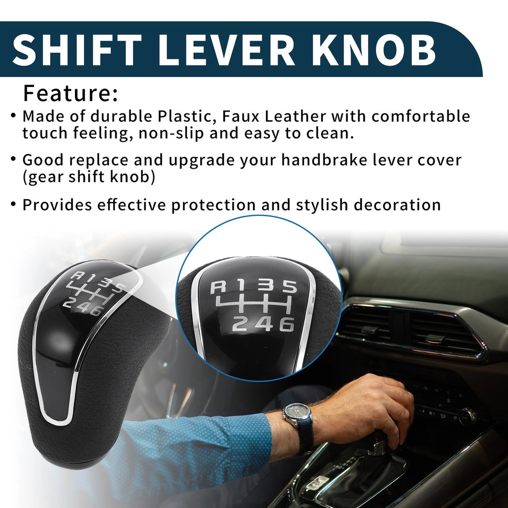 6 Speed Manual Gear Shifter Knob for Kia Forte Cerato K3 (2012–2016) Faux Leather