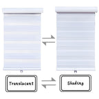 Zebra Roller Blinds for Cordless Dual Layer Shade (56" White)