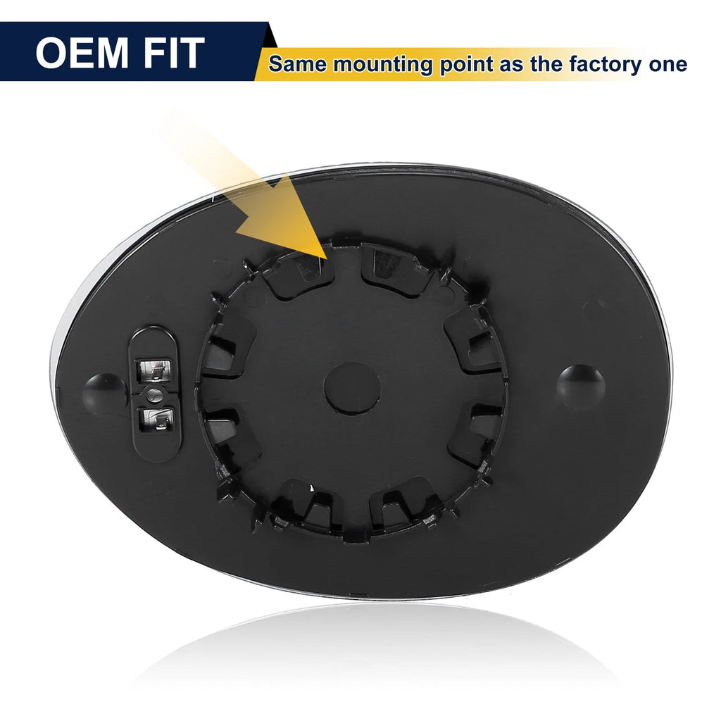 Heated Mirror Glass w/ Backing Plate Right Side RH for Mini Cooper (2014–2020)