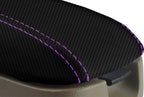 Carbon Fiber Console Lid Cover for Hyundai Elantra (2001–2006) Purple Stitch