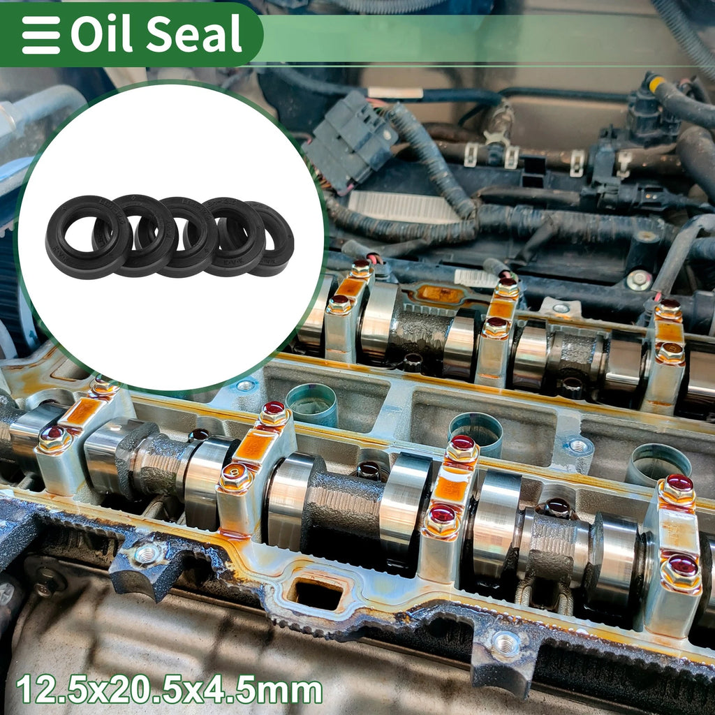 Set of 5 Oil Seal Rotary Shaft Seal NBR Rubber 12.5x20.5x4.5mm