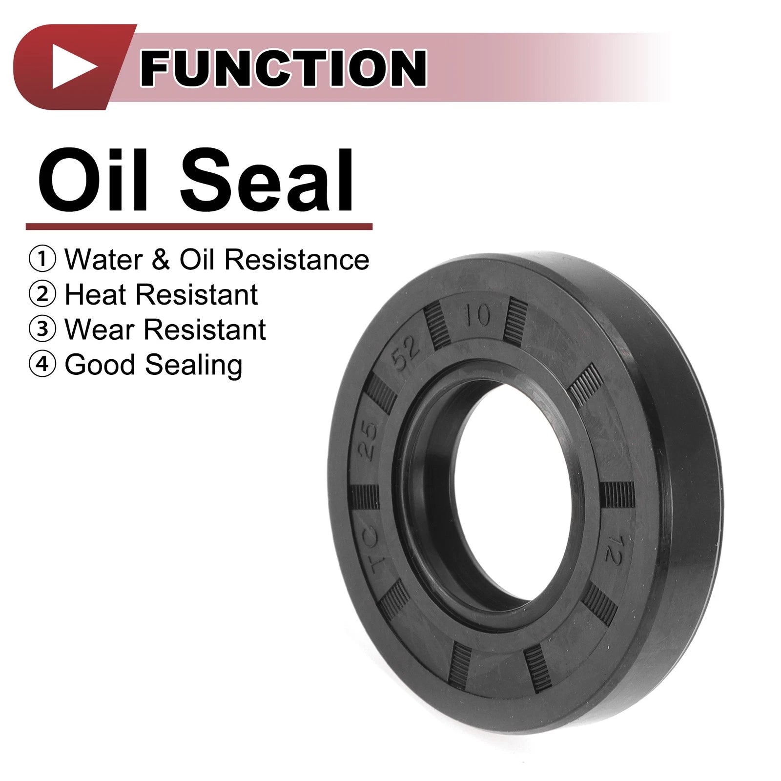 Set of 5 Rotary Shaft Seal Oil Seal 25x52x10mm Nitrile Rubber