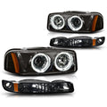 LED Halo Ring Projector Headlight for GMC Sierra/Yukon (1999–2007)
