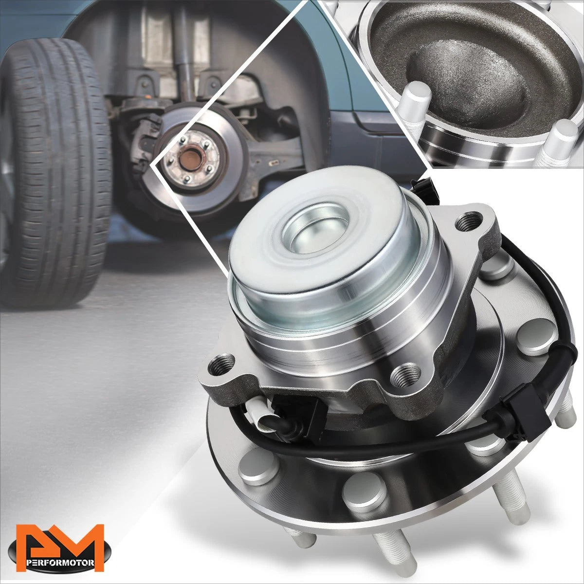 Front Wheel Hub Bearing Assembly w/ABS Sensor for Express Savana 3500 4500 (2003–2017)