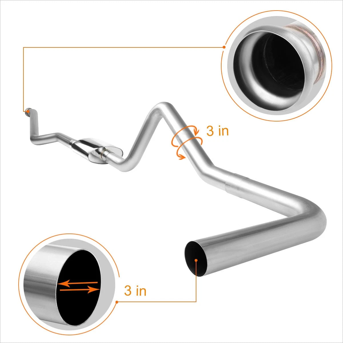 3" Tipless Performance Catback Exhaust for Silverado/Sierra 1500 (1999–2006)