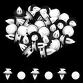 30 Pcs 9mm White Plastic Rivets Clips Bumper Fastener for BMW