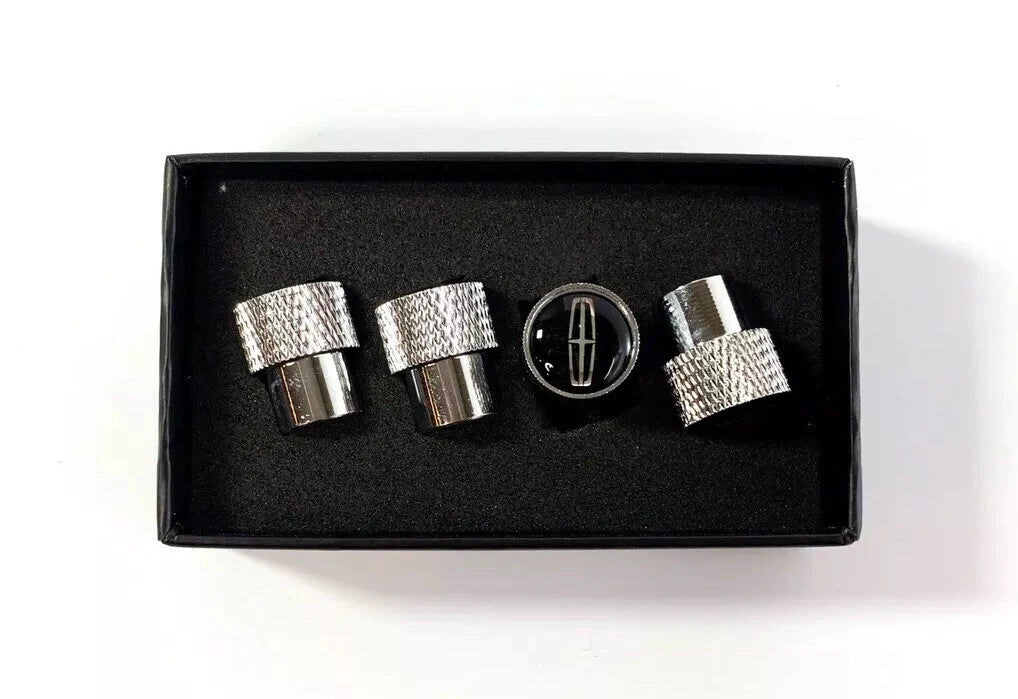 Valve Stem Caps Premium Chrome Knurled for Lincoln (2009–2020)