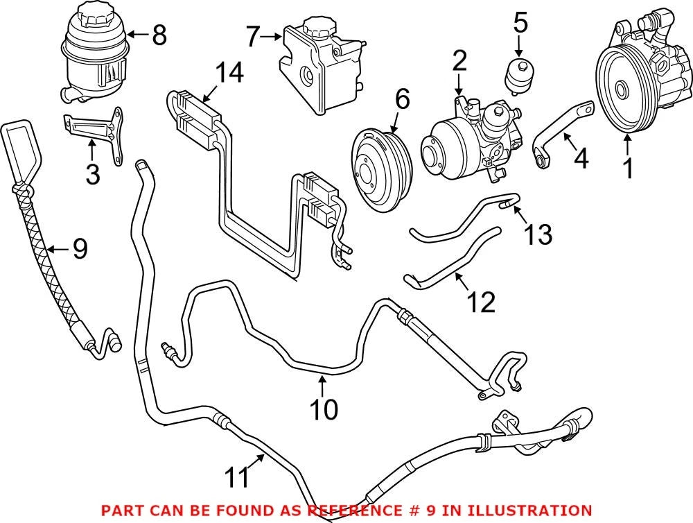 Power Steering Pressure Hose for Mercedes-Benz CL550 (2007)
