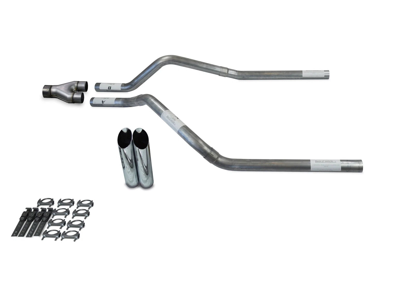 Dual Exhaust Kit for GMC Jimmy (2000–2004) 2.5" Y Pipe Slash Tips