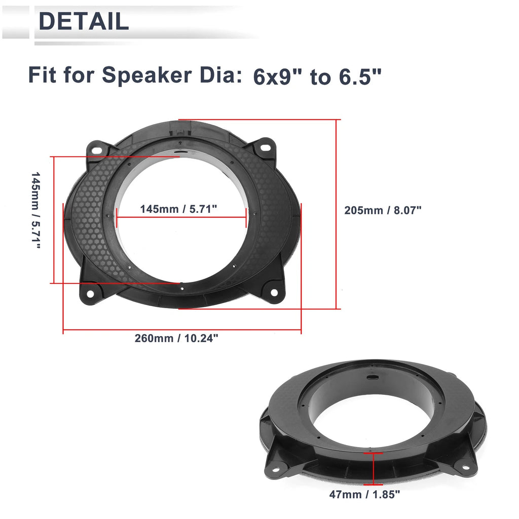 Set of 2 Speaker Spacer Rings for Toyota 6x9" to 6.5"