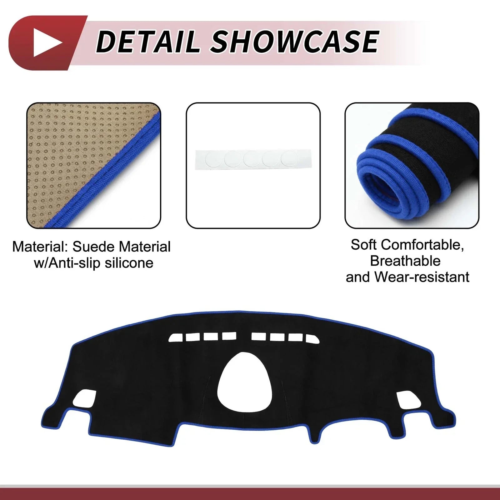 Dashboard Dash Cover for BMW Mini Clubman (2015-2024) Sun Pad Black/Blue