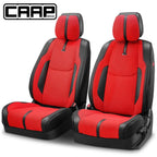 Set of 2 CAAP Drive Series Front Row Seat Covers for Truck Car Red/Black