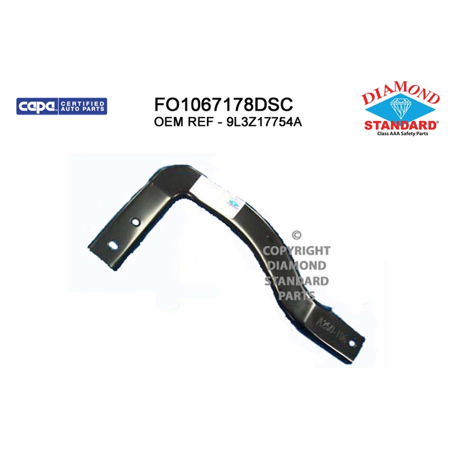 Replacement Steel Front Passenger Side Outer Bumper Mounting Bracket for