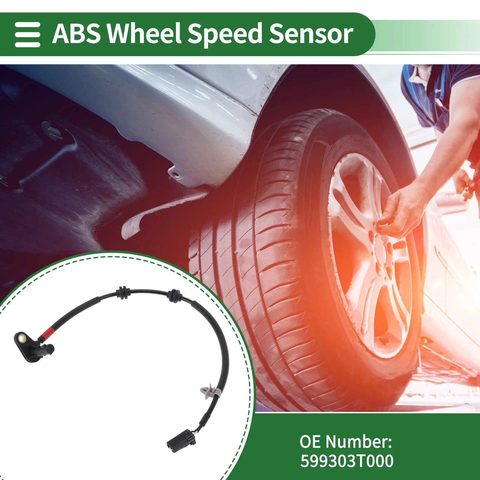 ABS Wheel Speed Sensor No. 599303T000 for Kia K900 (2015–2017) Rear Right