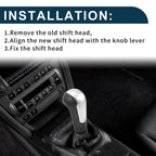 5 Speed Manual Gear Shifter Knob for Chevrolet Spark (2013–2022) Black Silver Tone