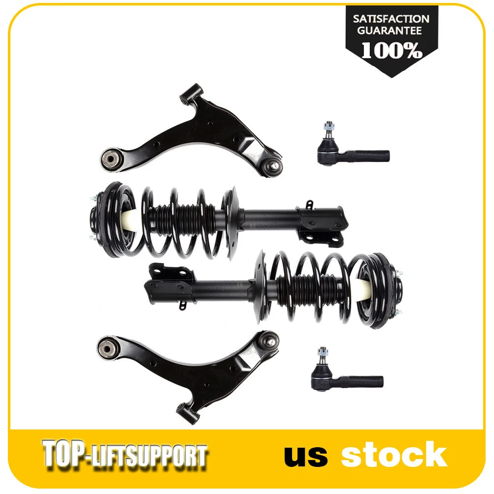 Set of 6 Front Struts Lower Control Arm Outer Tie Rod Ends for Dodge Neon