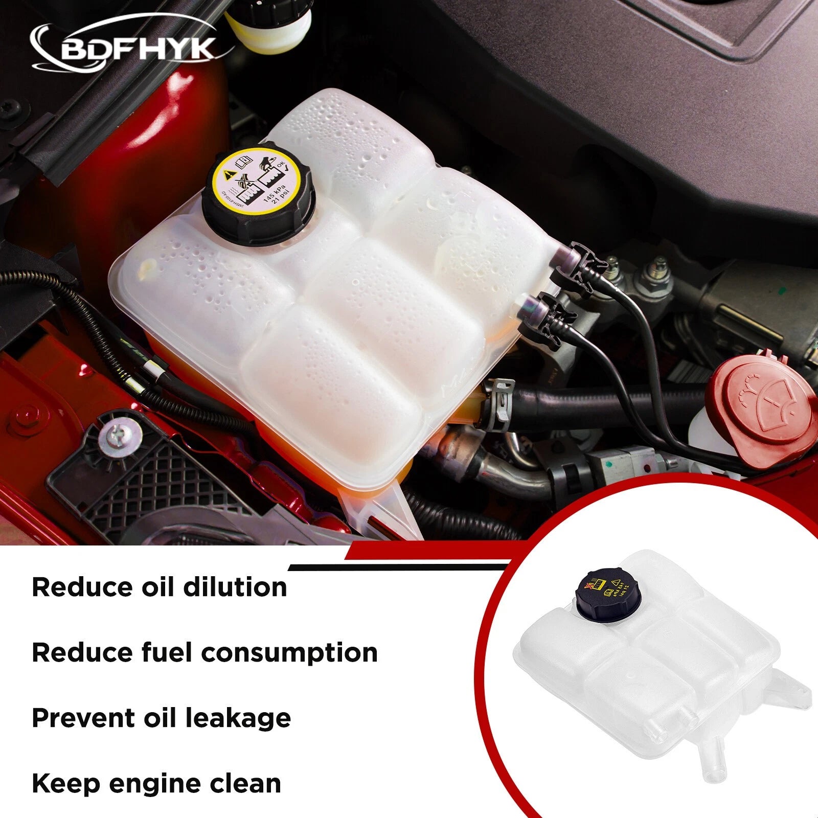Coolant Overflow Tank with Cap for Ford Transit Connect (2014–2016)