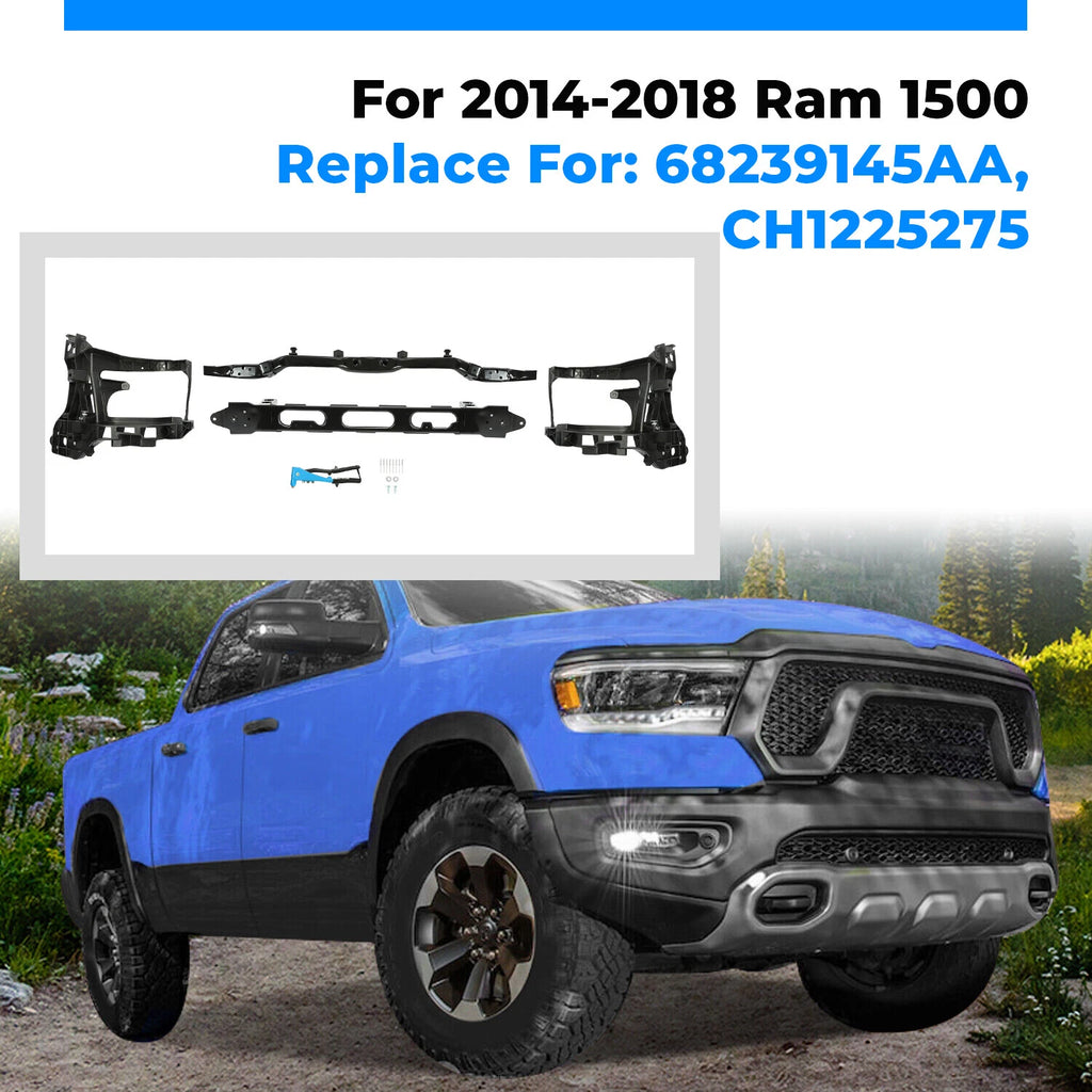 Front Radiator Support with LH & RH Headlight Bracket for Ram 1500 (2014–2018)
