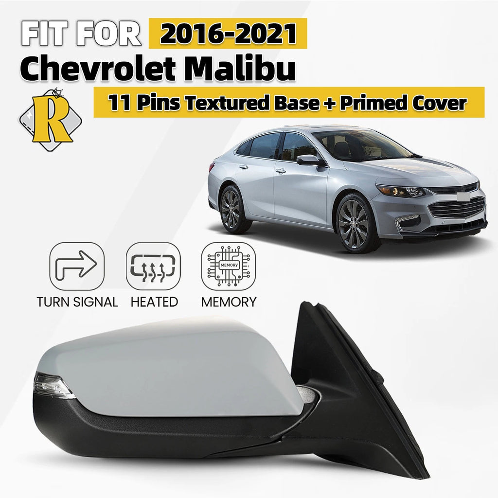 Heated Side Mirror for Chevy Malibu (2016–2021) Right, Memory, Turn Signal, 11 Pin