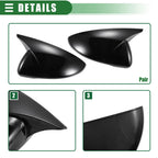 1 Pair Rearview Mirror Cover for Kia Forte K3 (2019–2021) Gloss Black