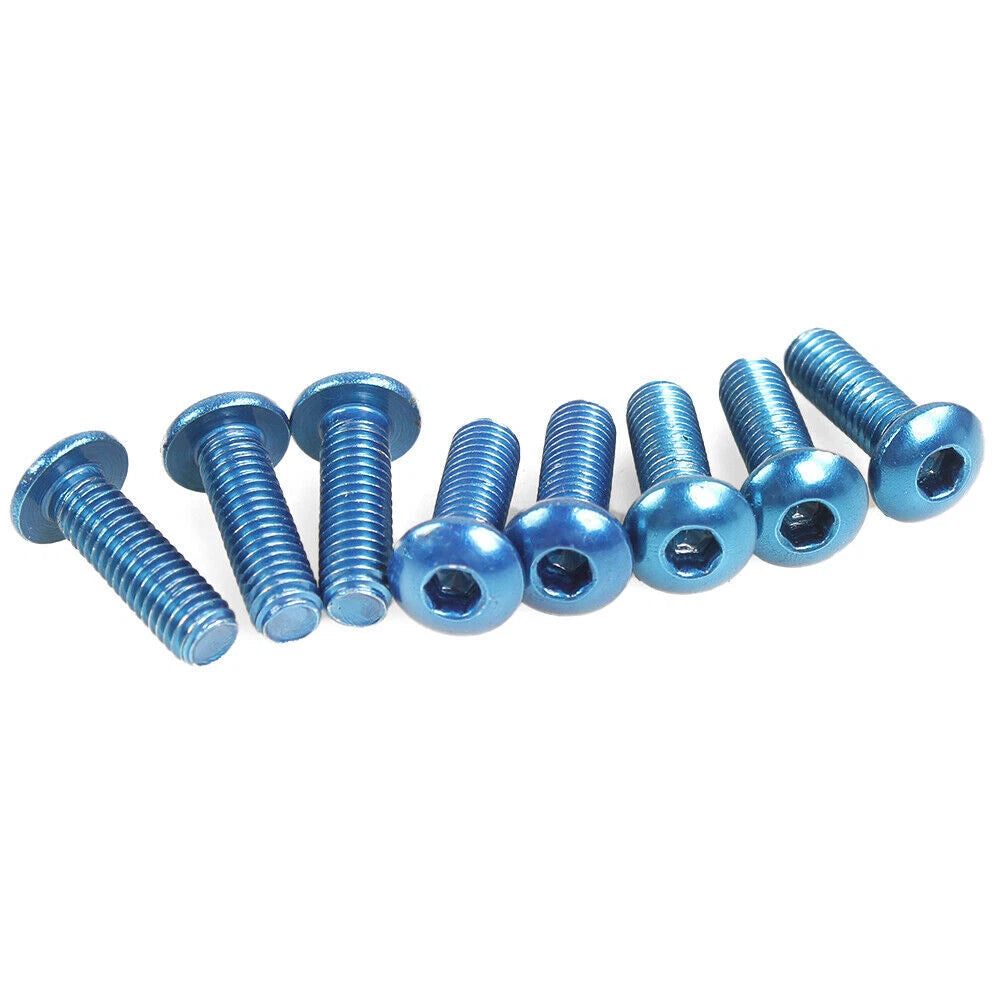 Set of 8 Blue Racing Car Steering Wheel Bolts